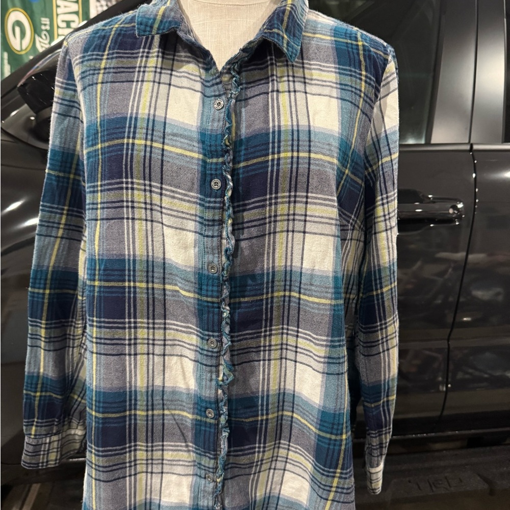 Ruff Hewn flannel shirt with ruffles